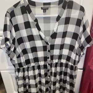 Black and white babydoll bottom-up flannel